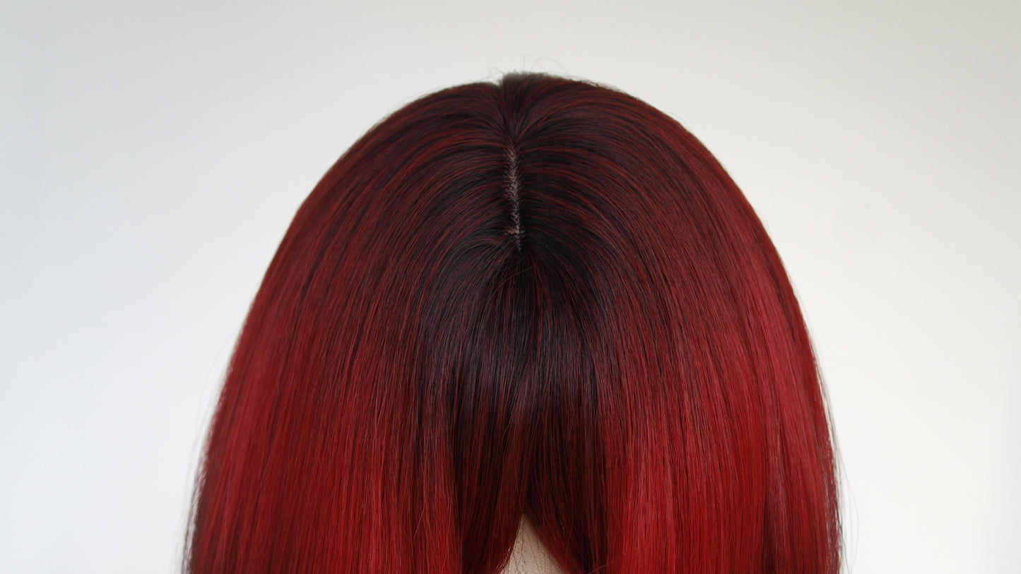 Black Red Ombre Wig