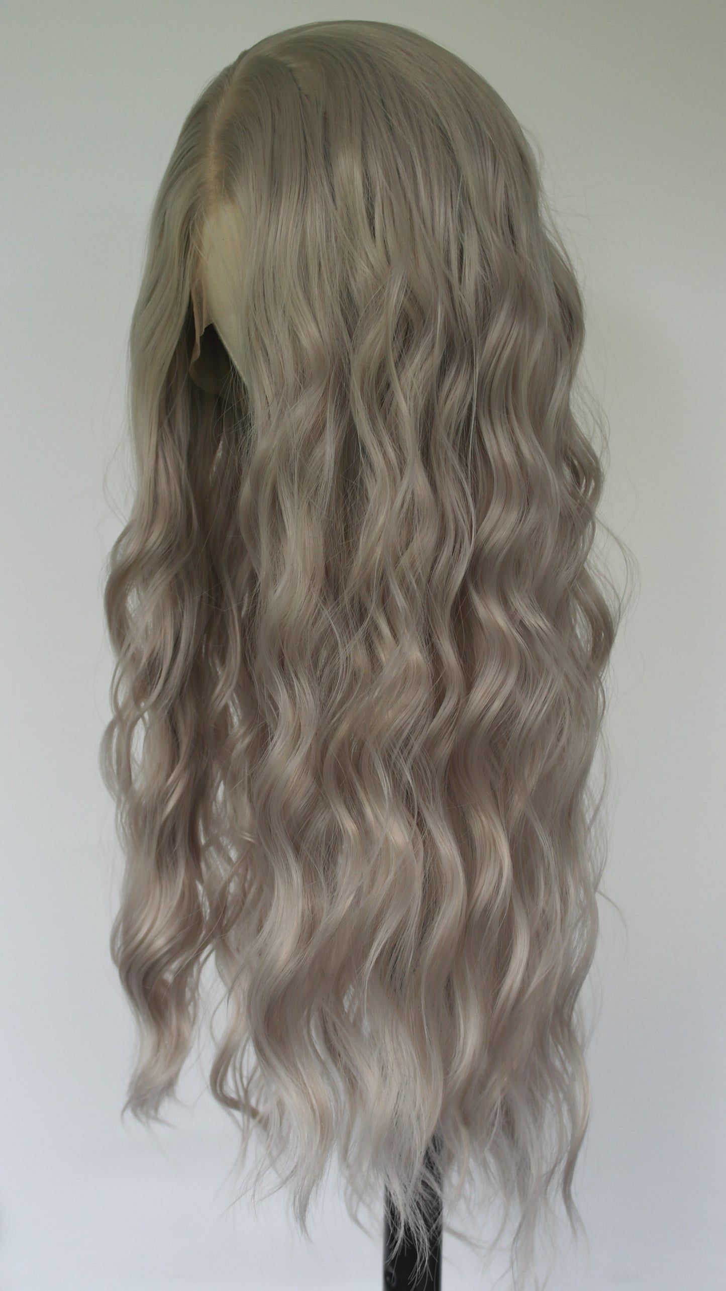 Long Grey Water Wave Lace Front Wig