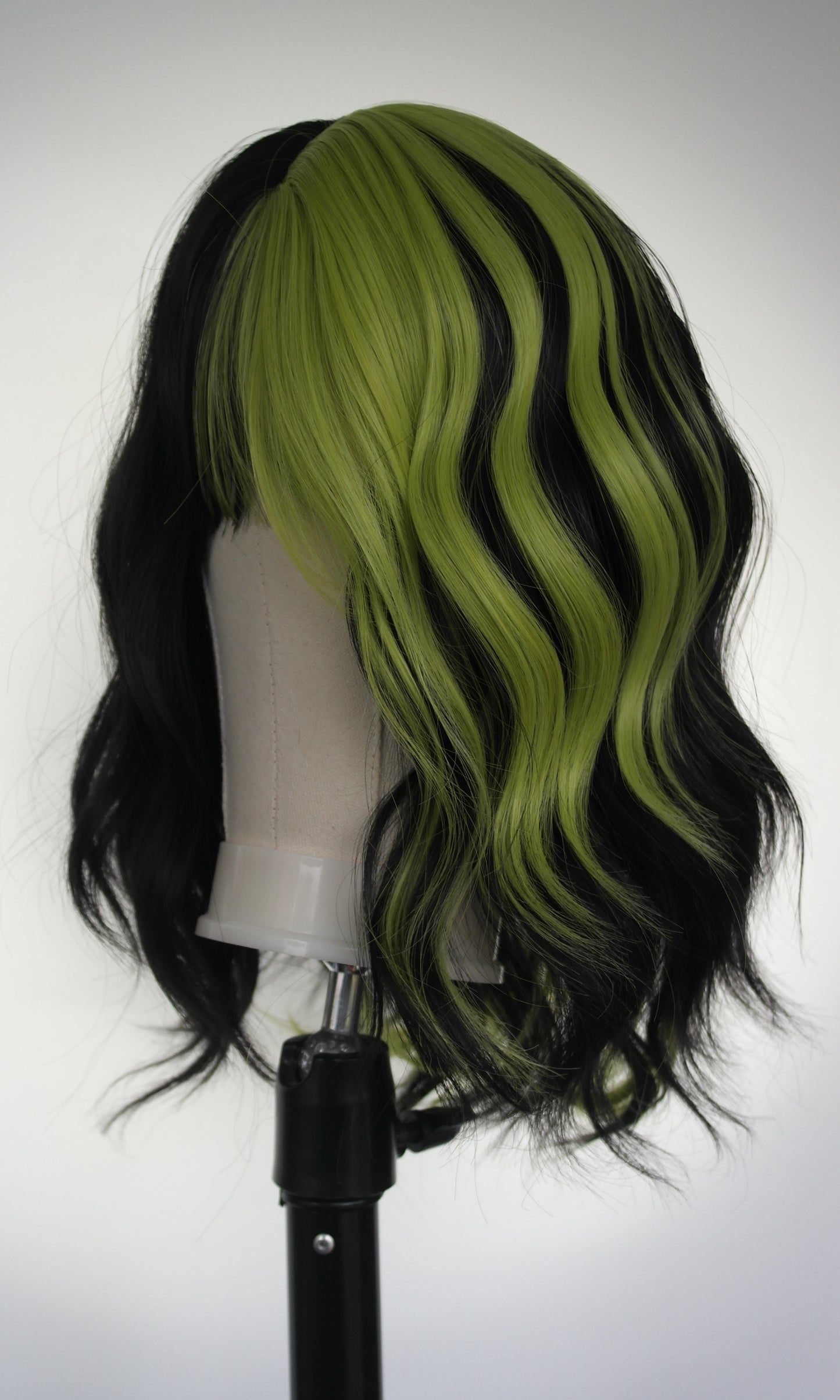 Black / Lime Two Tone Wig