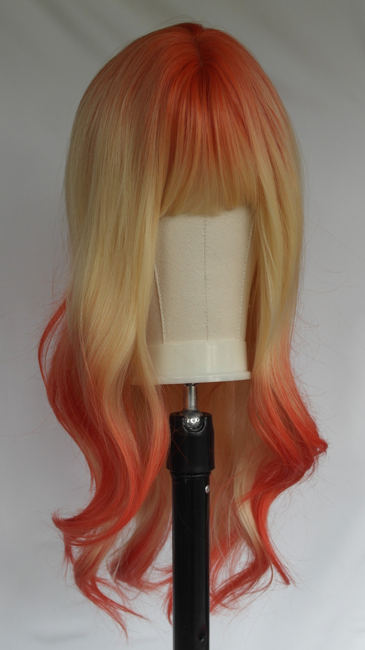 Orange Blonde Ombre Fringed Wig