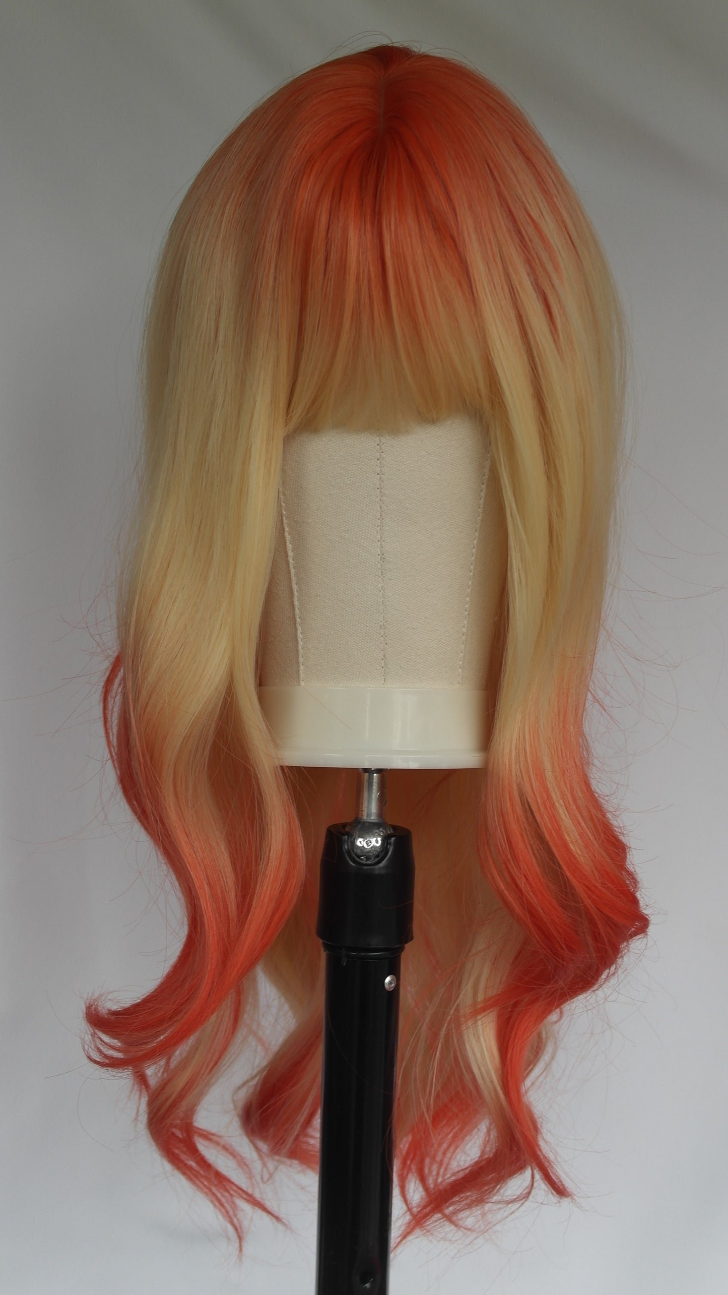 Orange Blonde Ombre Fringed Wig