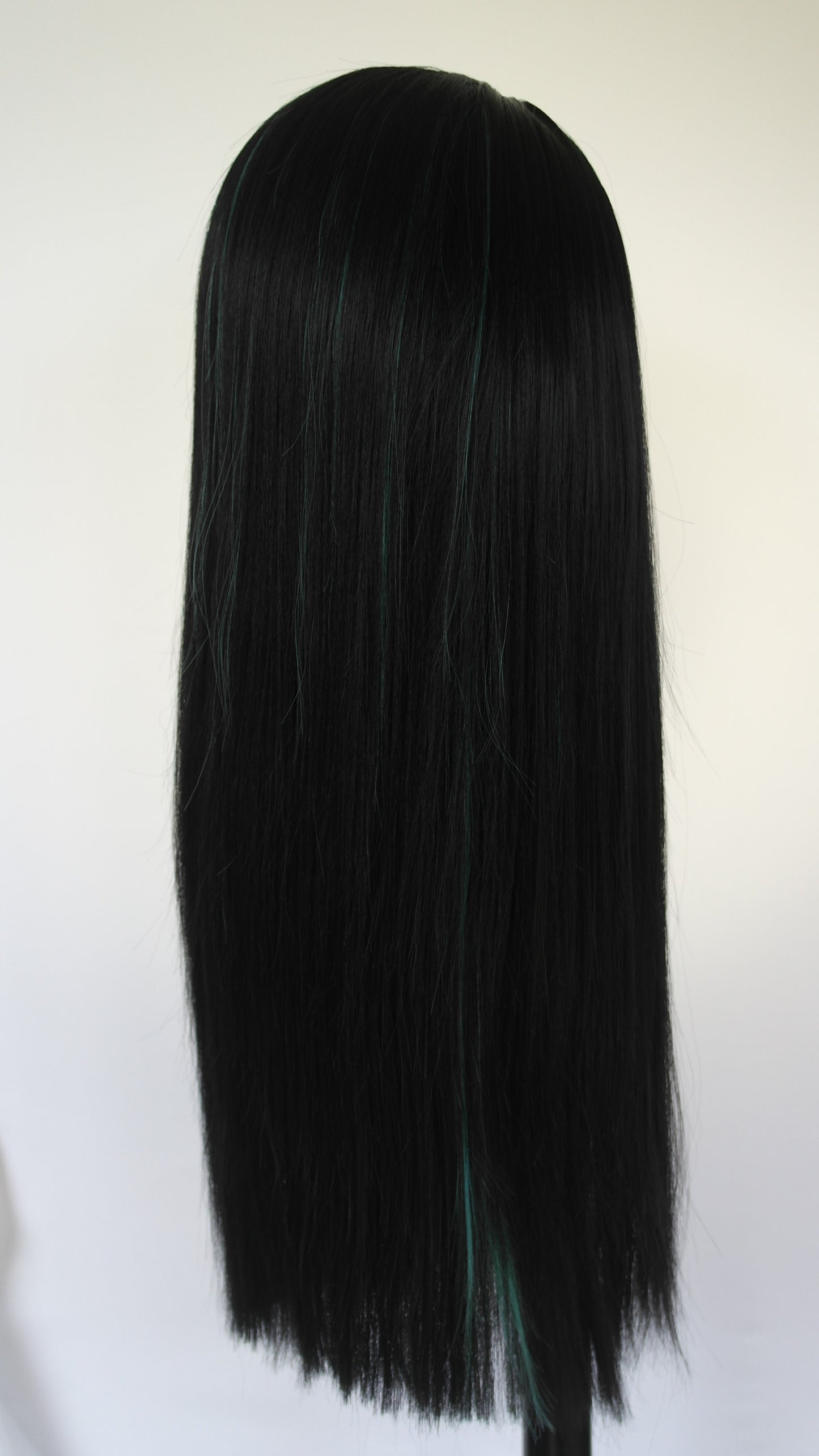 Turquoise Lowlight Black Lace Front Wig