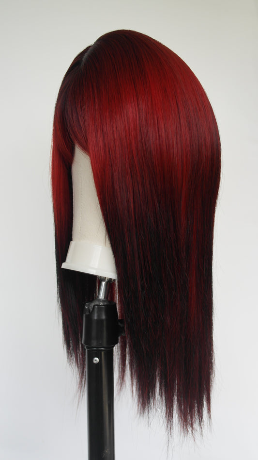 Black Red Ombre Wig