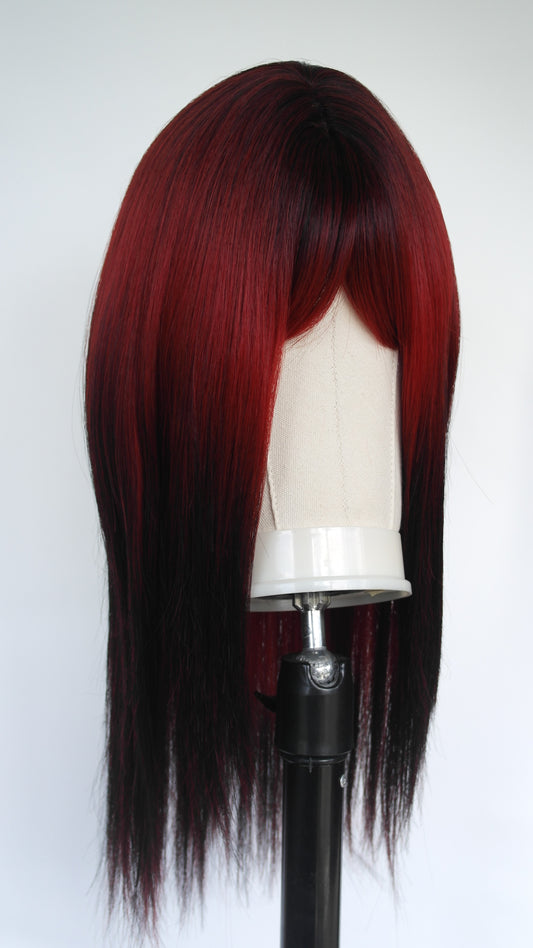 Black Red Ombre Wig