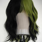 Black / Lime Two Tone Wig