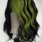 Black / Lime Two Tone Wig