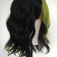 Black / Lime Two Tone Wig