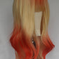 Orange Blonde Ombre Fringed Wig