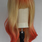 Orange Blonde Ombre Fringed Wig