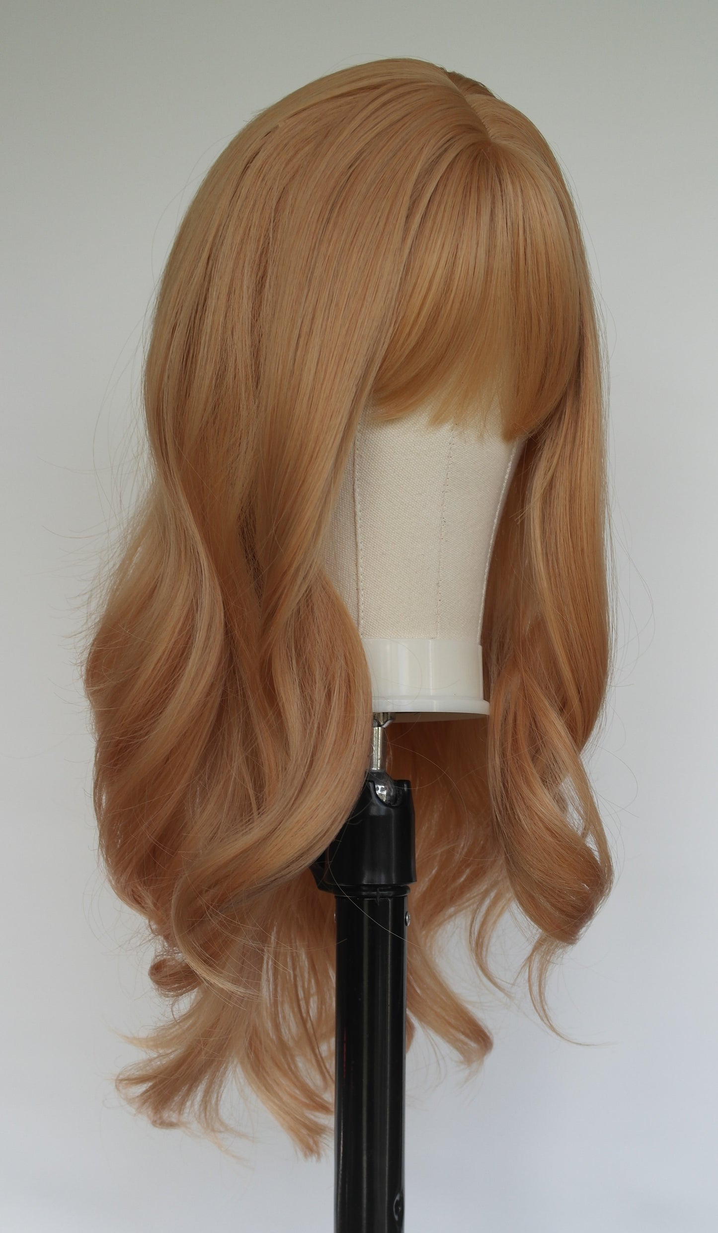 Peachy Pastel Blonde Fringed Wig
