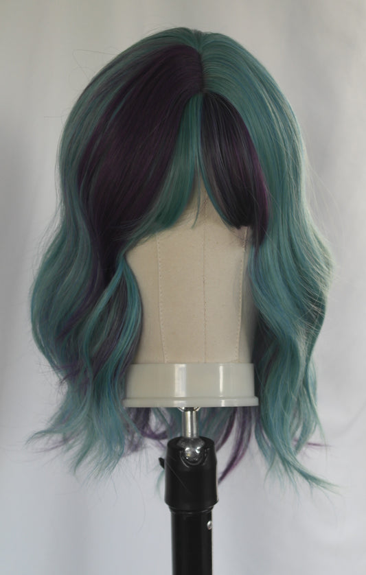 Purple Blue Color Block Wig